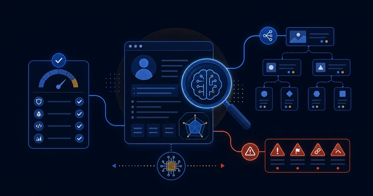 A QA candidate profile being reviewed with skill indicators, interview questions, and warning signals