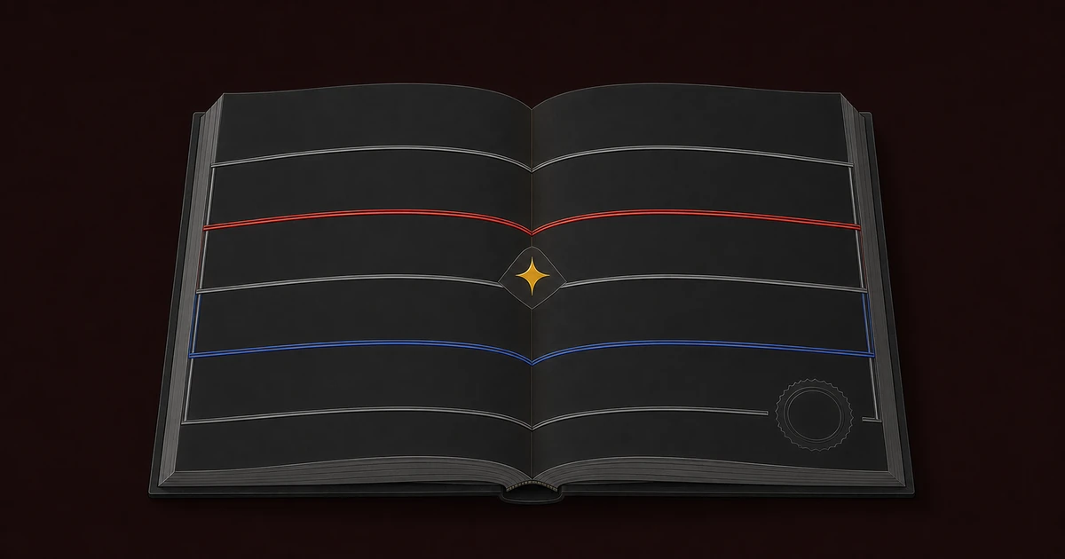 An open rulebook with engineering and security guardrails protecting a central AI coding assistant